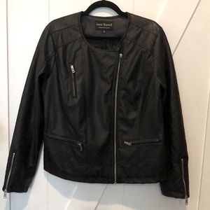 Jason Maxwell Black Moto Jacket  Lg Vegan leather. Full Zip. Classic Black.